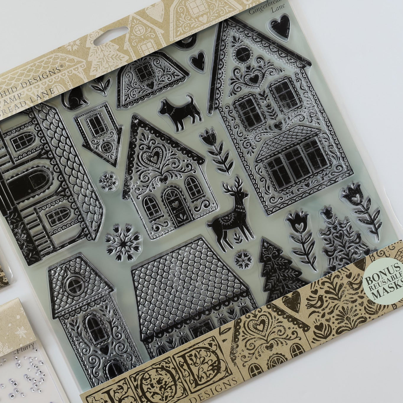 Iron Orchid Design Gingerbread Lane Silicone Stamp 12" x 12"