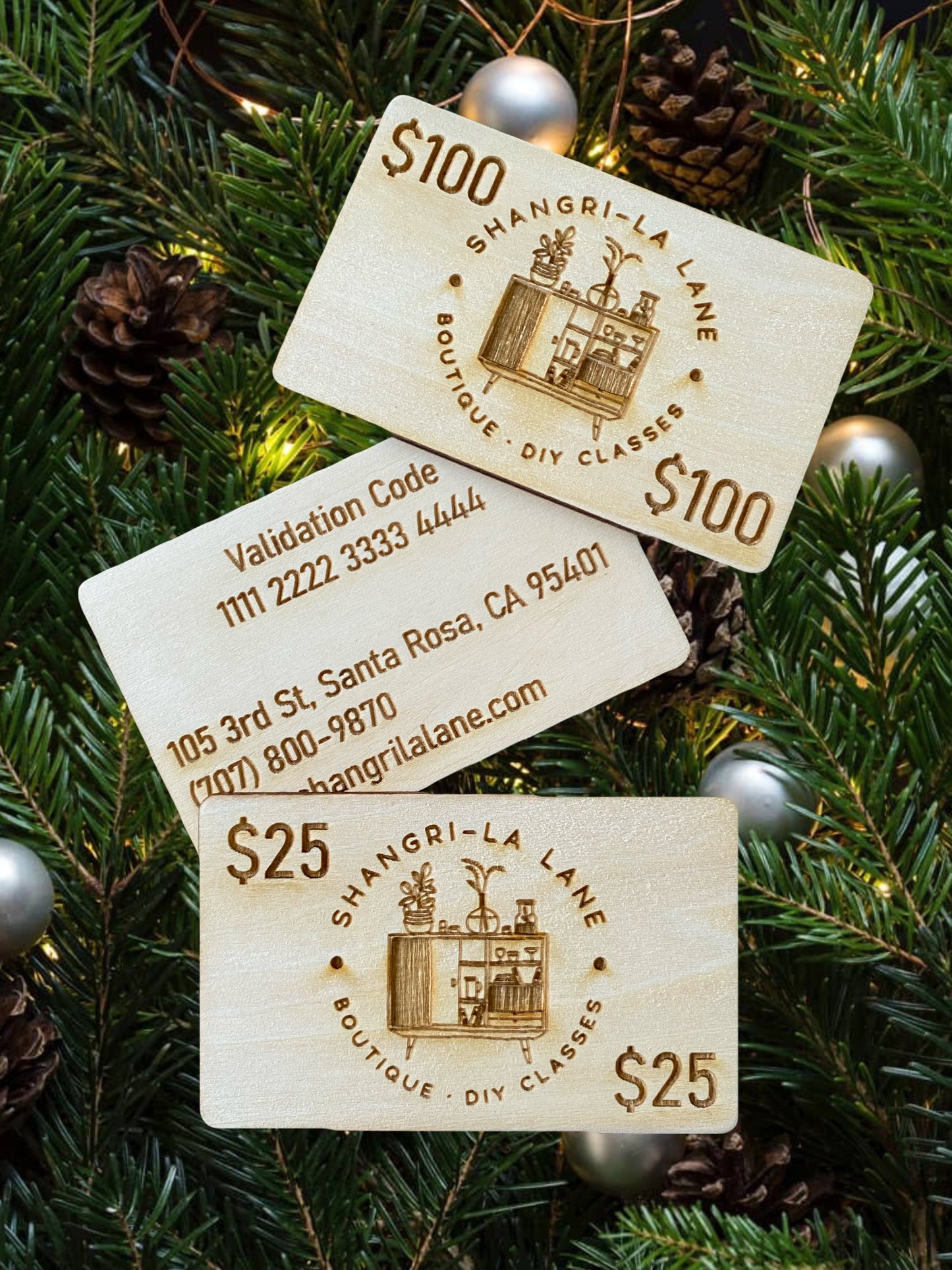 Custom Laser Engraved Gift Cards (set of 9 cards)