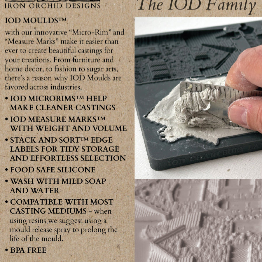 Iron Orchid Design Charlbury Lane Silicone Mould 6x10 Inch