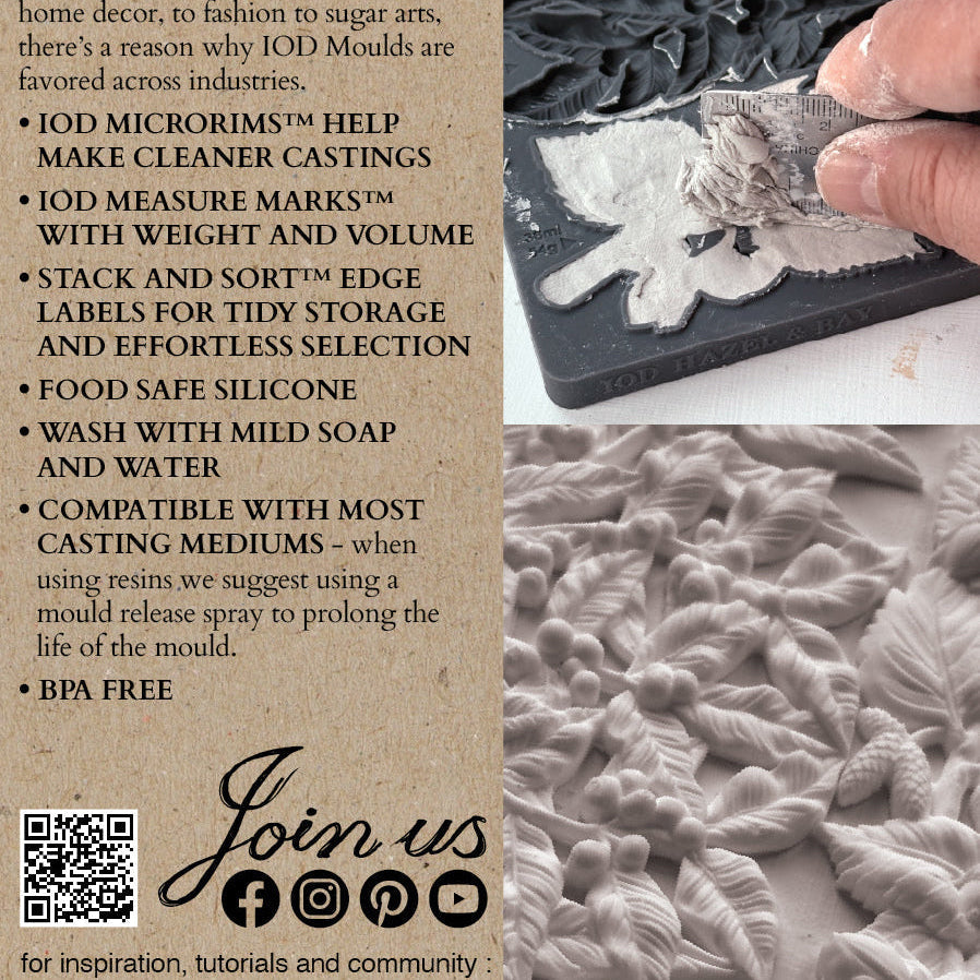 Iron Orchid Designs Hazel and Bay Silicone Mould Premium Food‑Safe