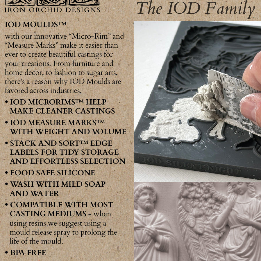 Iron Orchid Design Silent Night Silicone Mould 6x10