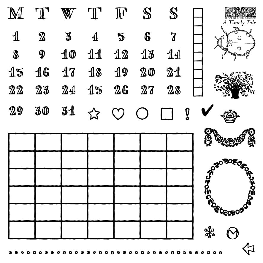 Iron Orchid Design A Timely Tale Mini Stamp Set 6x6