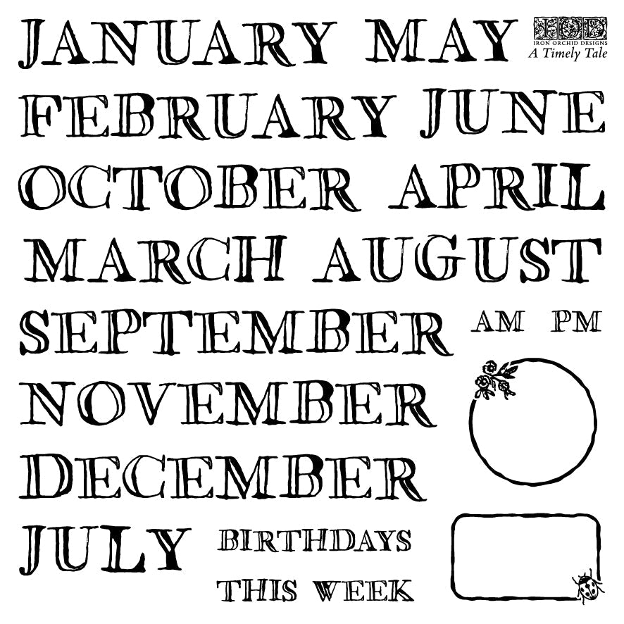 Iron Orchid Design A Timely Tale Mini Stamp Set 6x6