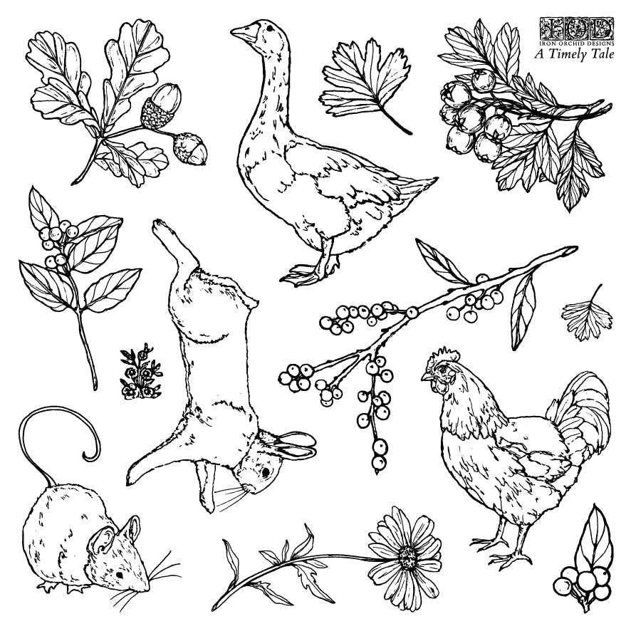 Iron Orchid Design A Timely Tale Mini Stamp Set 6x6