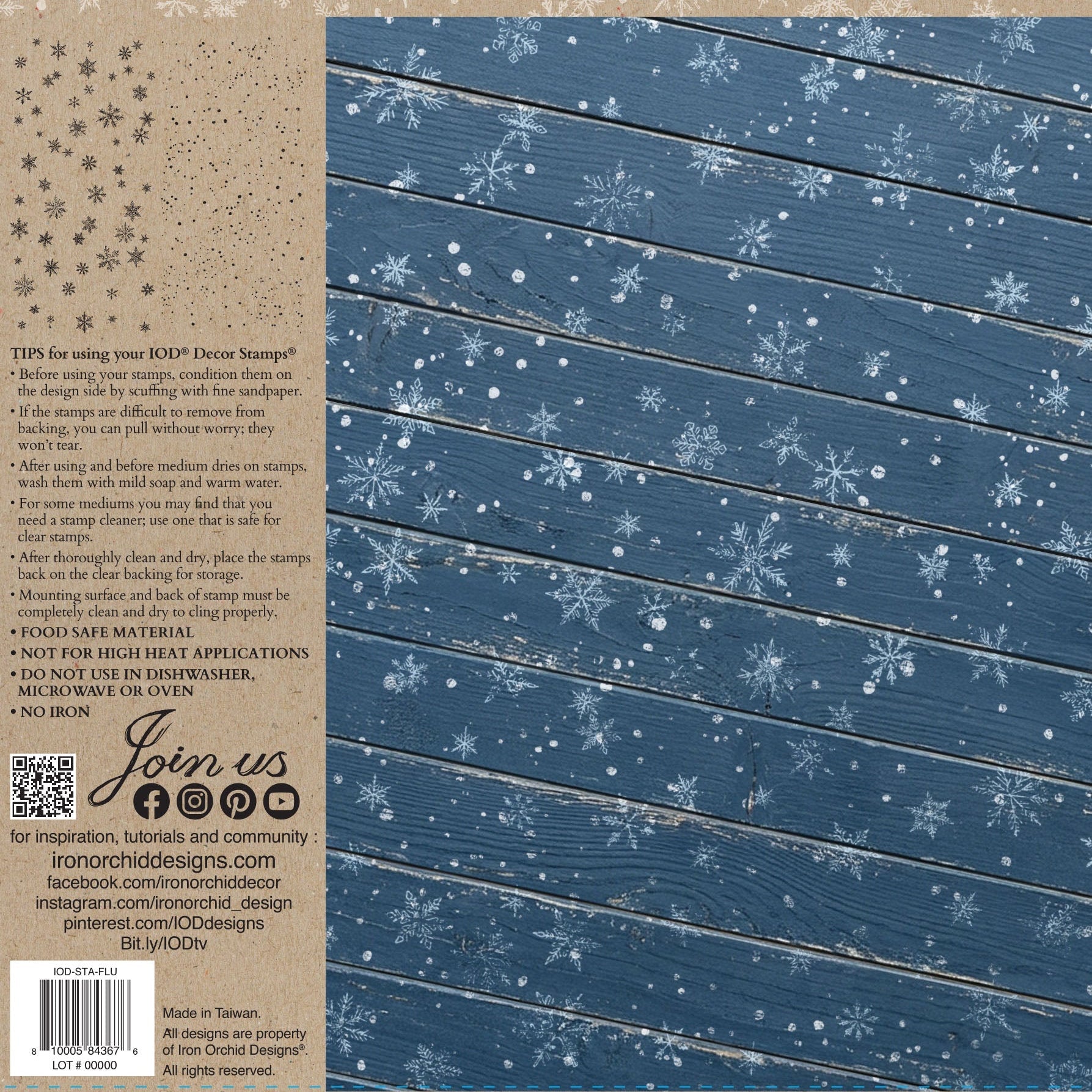 Iron Orchid Design Flurry Silicone Stamp 12" x 12"