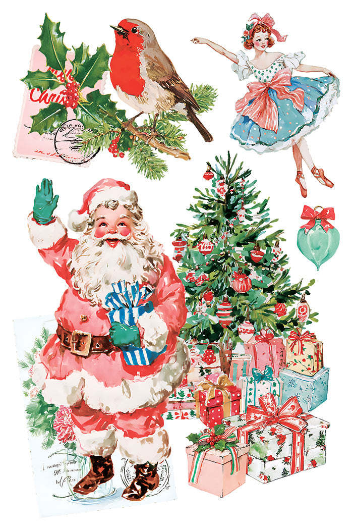 Iron Orchid Design Darling Holiday Transfer Set 8x12 Retro Christmas