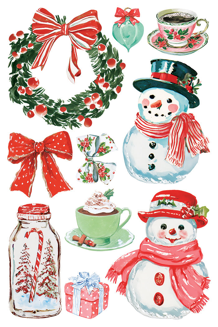 Iron Orchid Design Darling Holiday Transfer Set 8x12 Retro Christmas