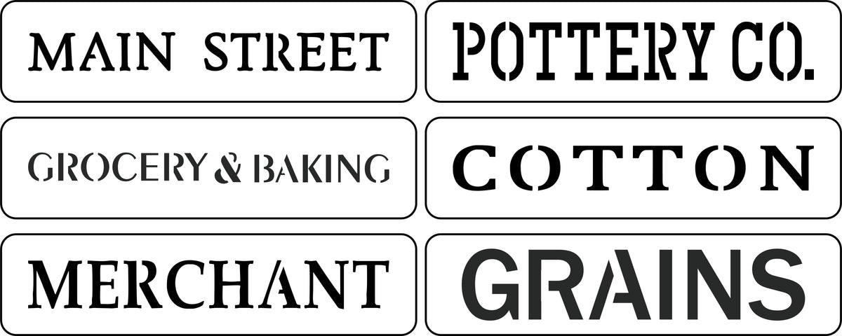 JRV Stencils Main Street Word Pack Stencil