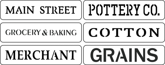 JRV Stencils Main Street Word Pack Stencil