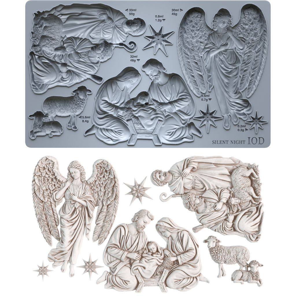 Iron Orchid Design Silent Night Silicone Mould 6x10