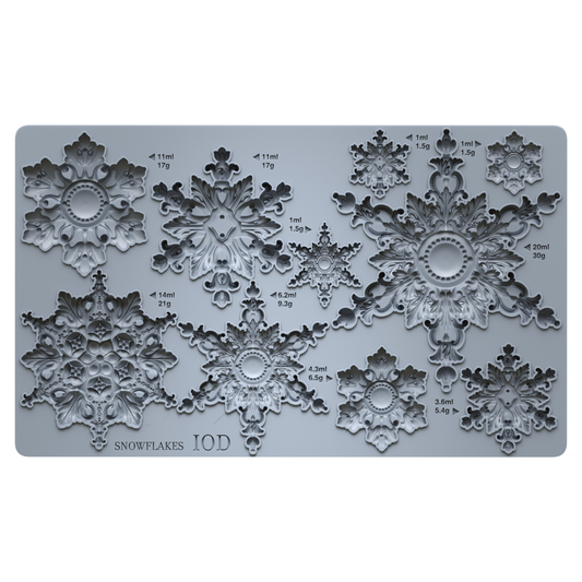 Iron Orchid Design Snowflakes Silicone Mould 6x10