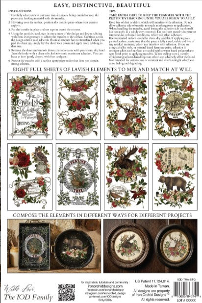 Stag Tavern IOD Transfer 8"x12" Pad (8 Sheets)