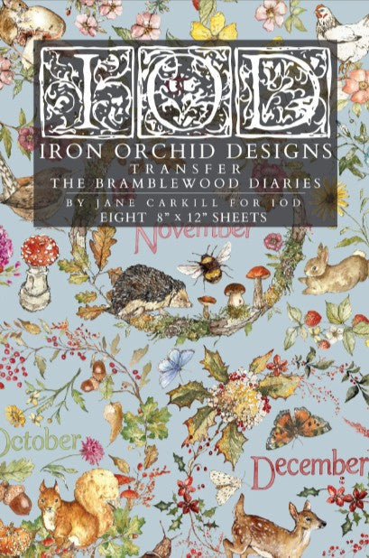 Iron Orchid Designs Bramblewood Diaries Transfer Pad 8"x12" 8 Sheets