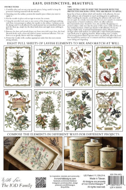Winter's Calling IOD Transfer 8"×12" Pad (8 Sheets)