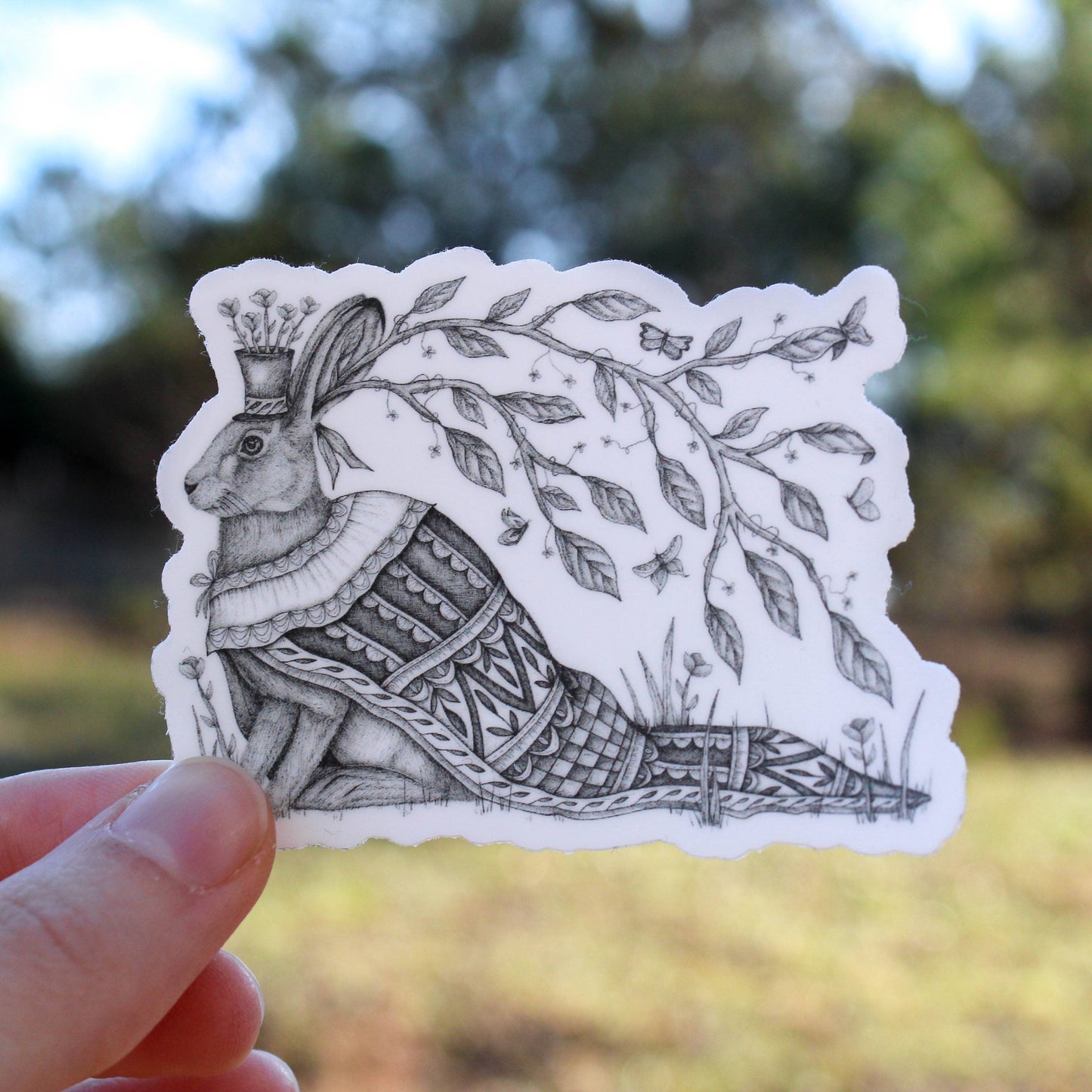 The Flowering Hare | Vinyl Sticker