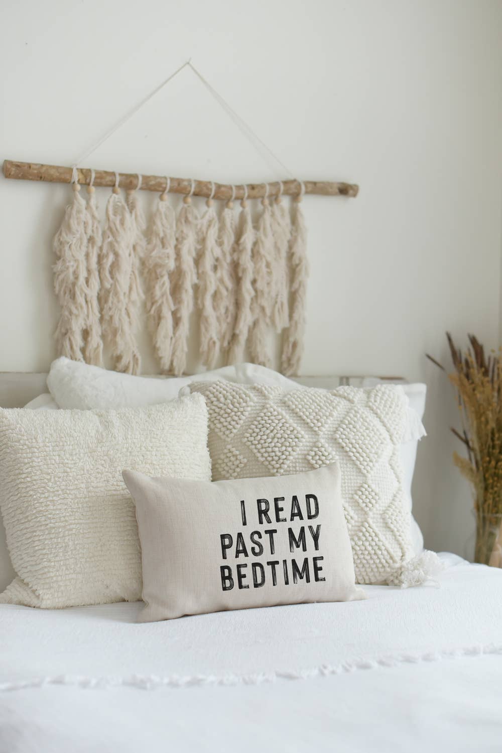 I read past my bedtime pillow, Reading Pillow, Book Pillow