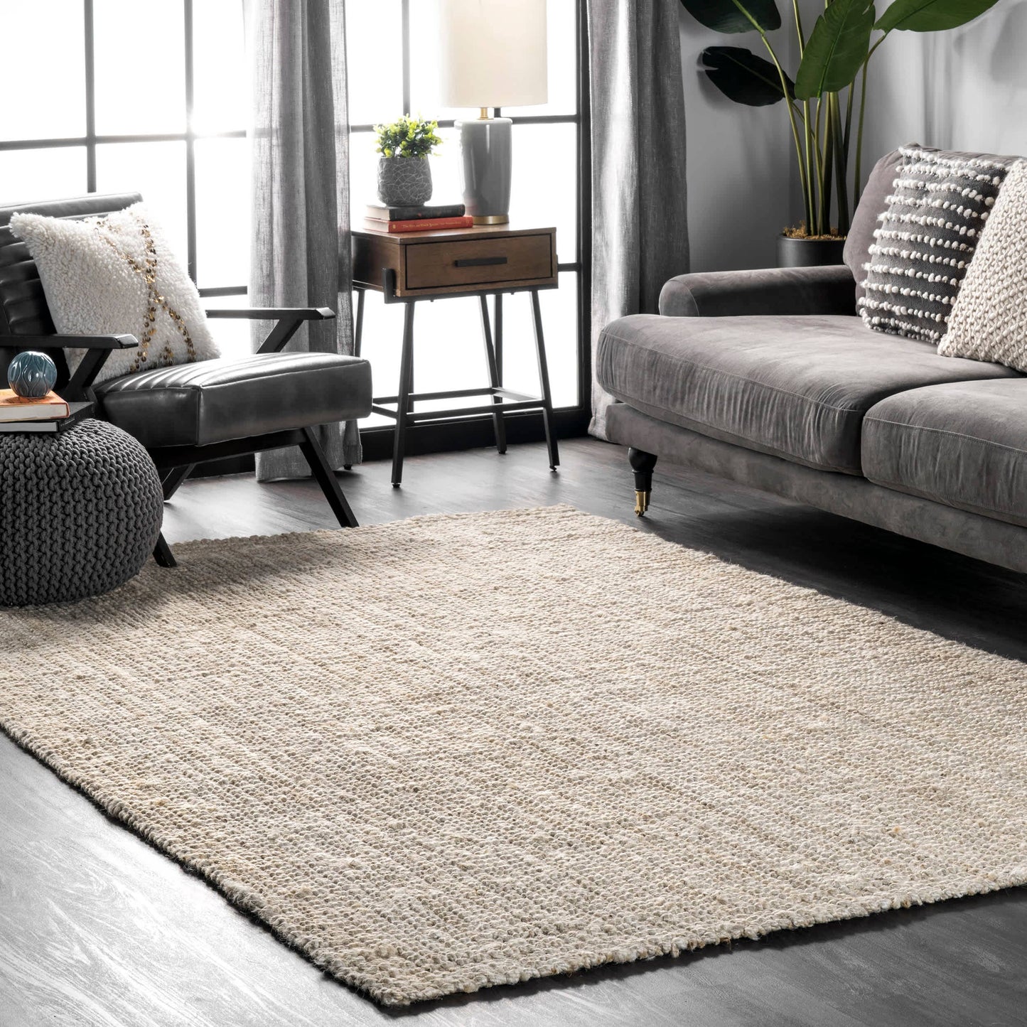 Ashli Solid Jute Area Rug