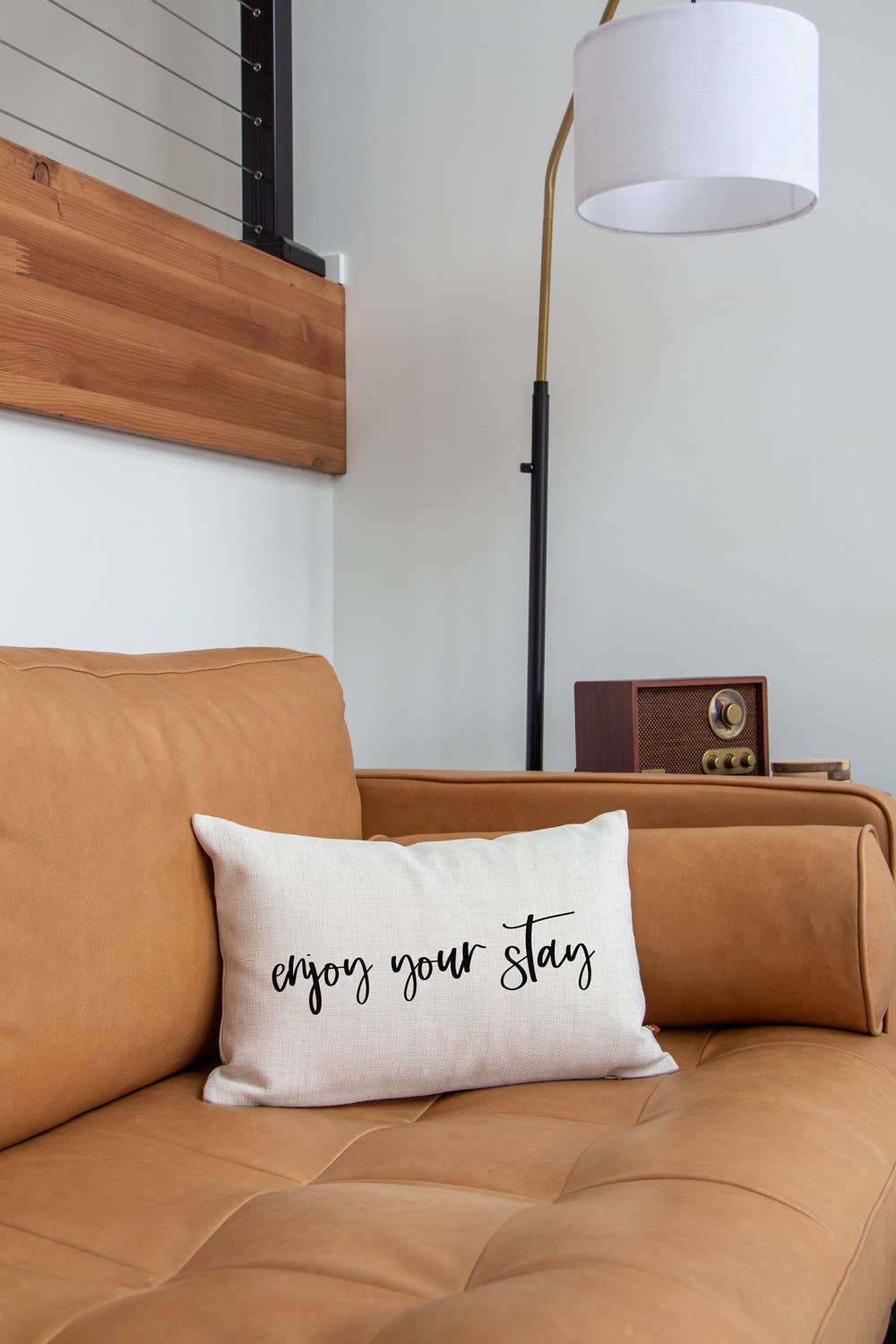 Enjoy Your Stay Pillow Guest Room Throw Pillow