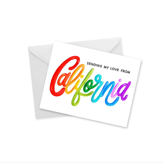 Sending My Love - Rainbow Lettering - Notecard