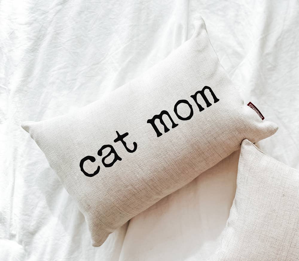Cat Mom Lumbar Throw Pillow