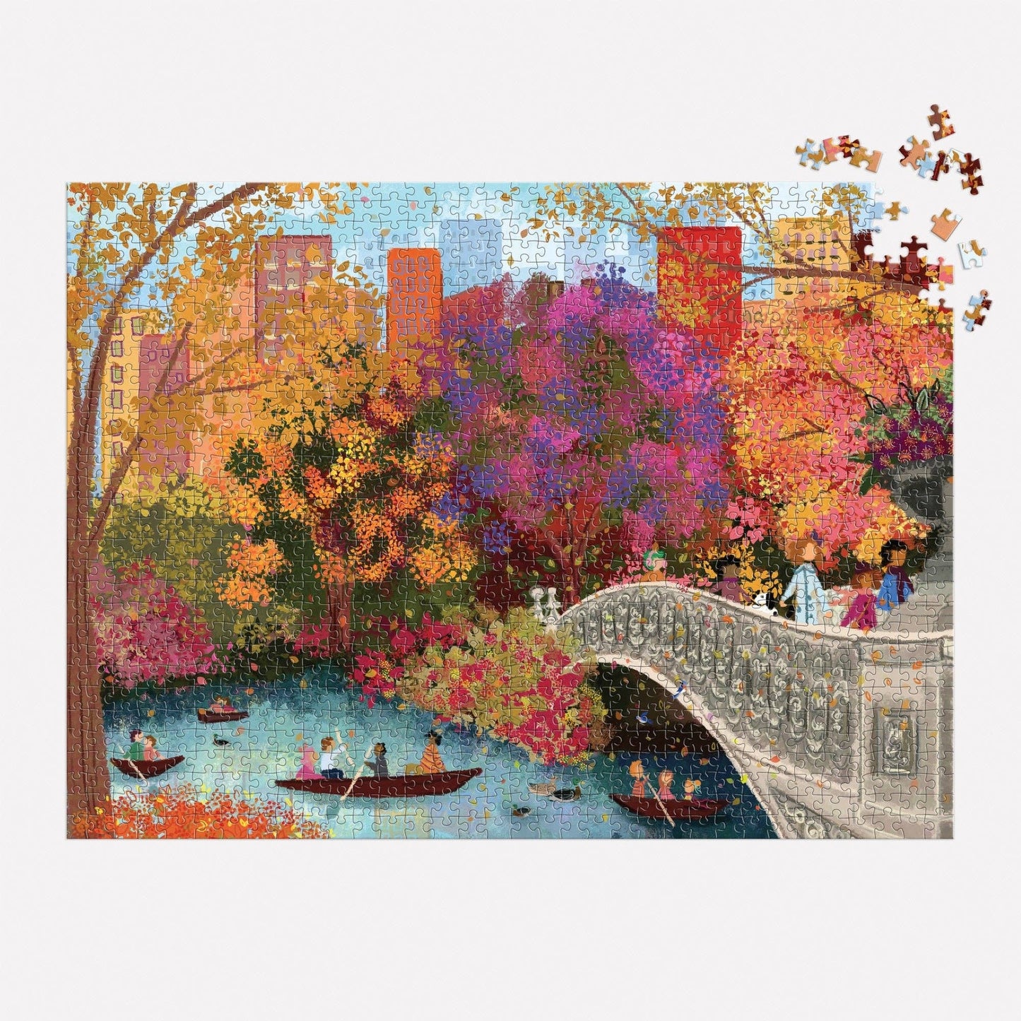 Joy Laforme Autumn on Bow Bridge 1000 Piece Puzzle