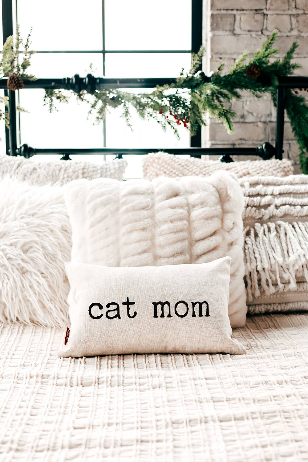 Cat Mom Lumbar Throw Pillow
