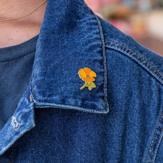 California Poppy Enamel Pin