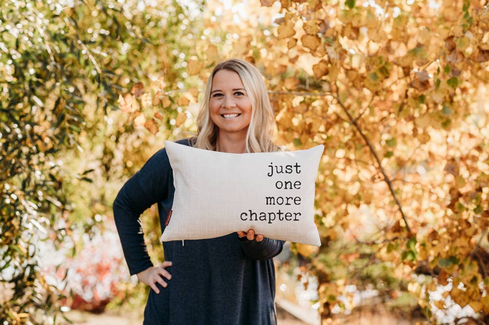 Just One More Chapter Pillow, Book Pillow, Reading Gift