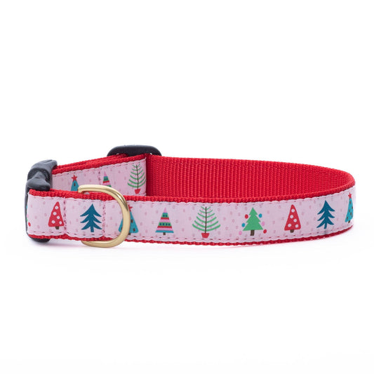 Pink Pines Christmas Holiday Dog Collar