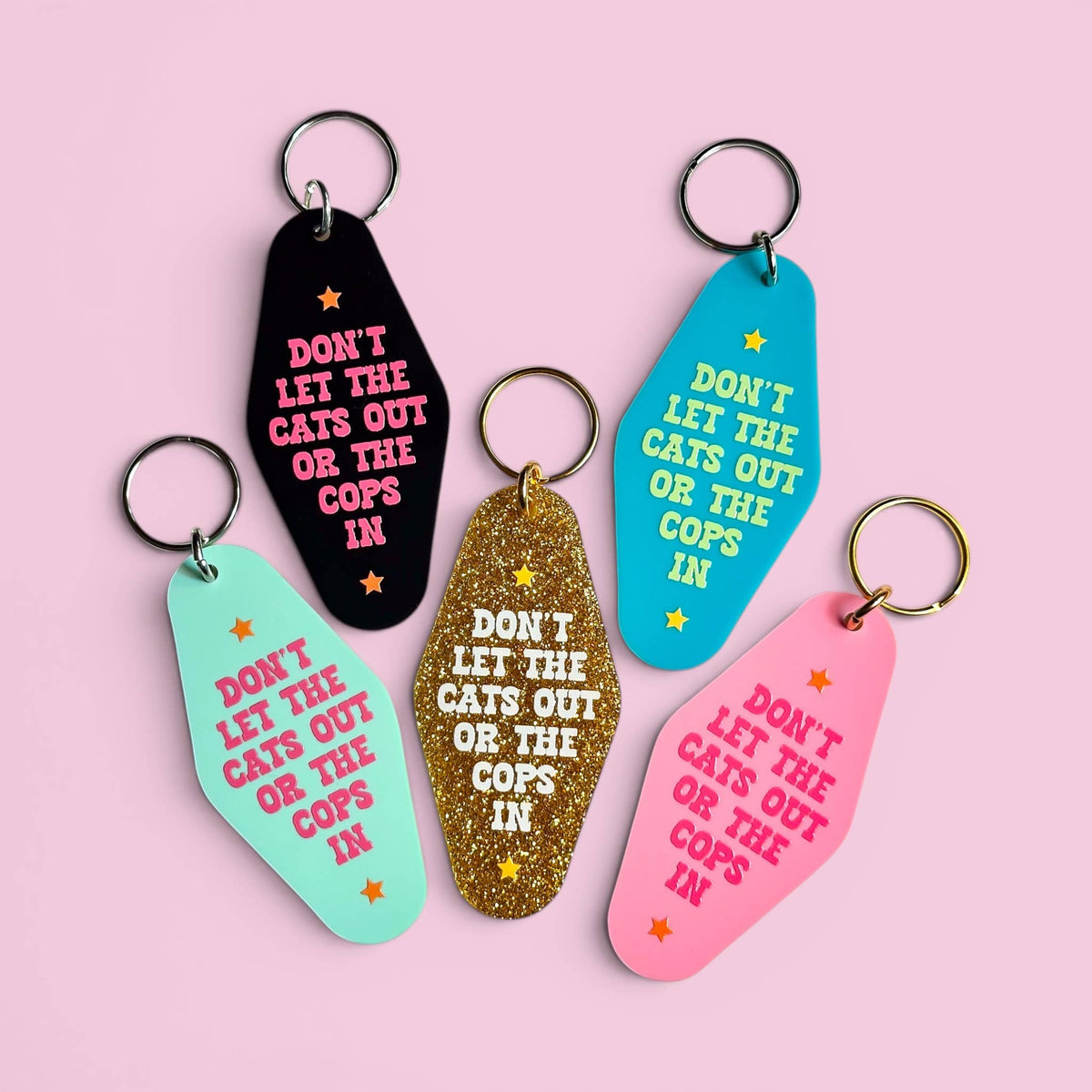 Don't Let the Cats Out or the Cops In - Keychain