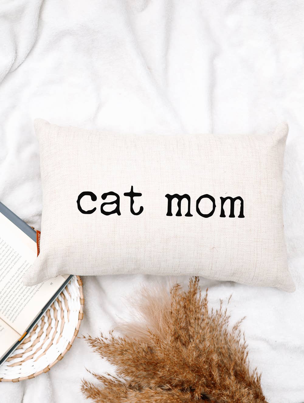 Cat Mom Lumbar Throw Pillow
