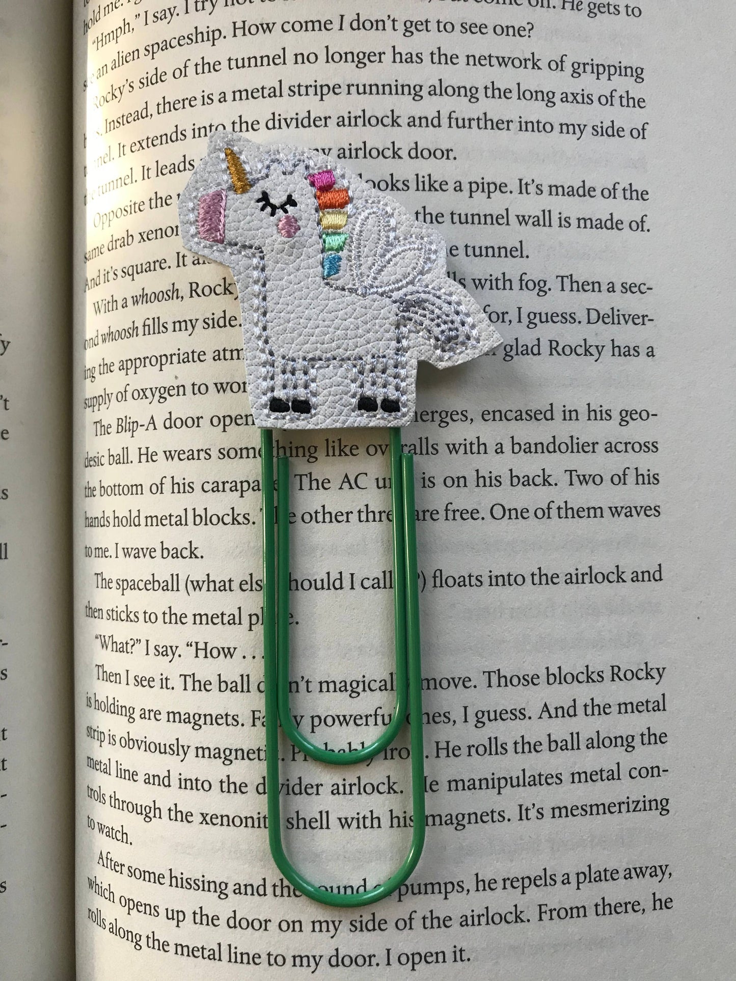 Big paper clip book marks - Unicorn fairy