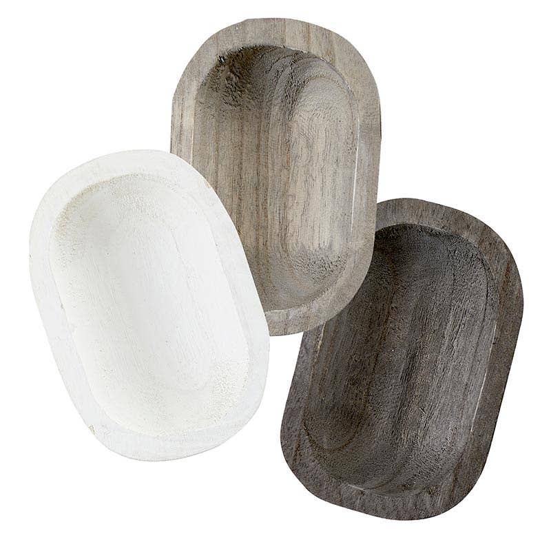 Paulownia Wood Snack Bowls - Set of 3