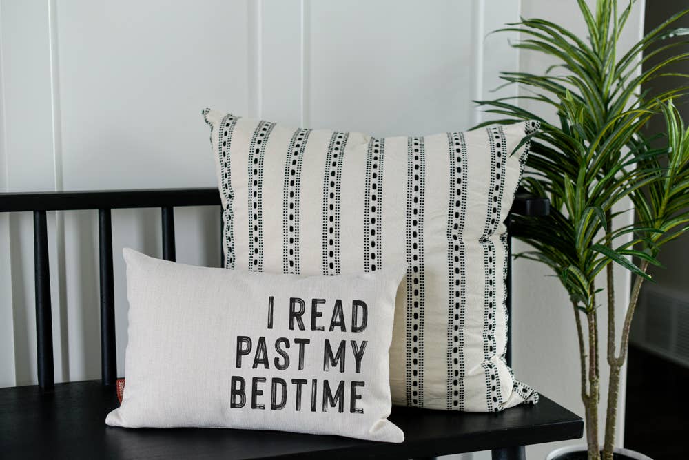 I read past my bedtime pillow, Reading Pillow, Book Pillow