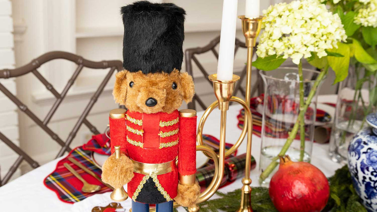 Teddy Bear 15" Hand-Painted Wood Nutcracker