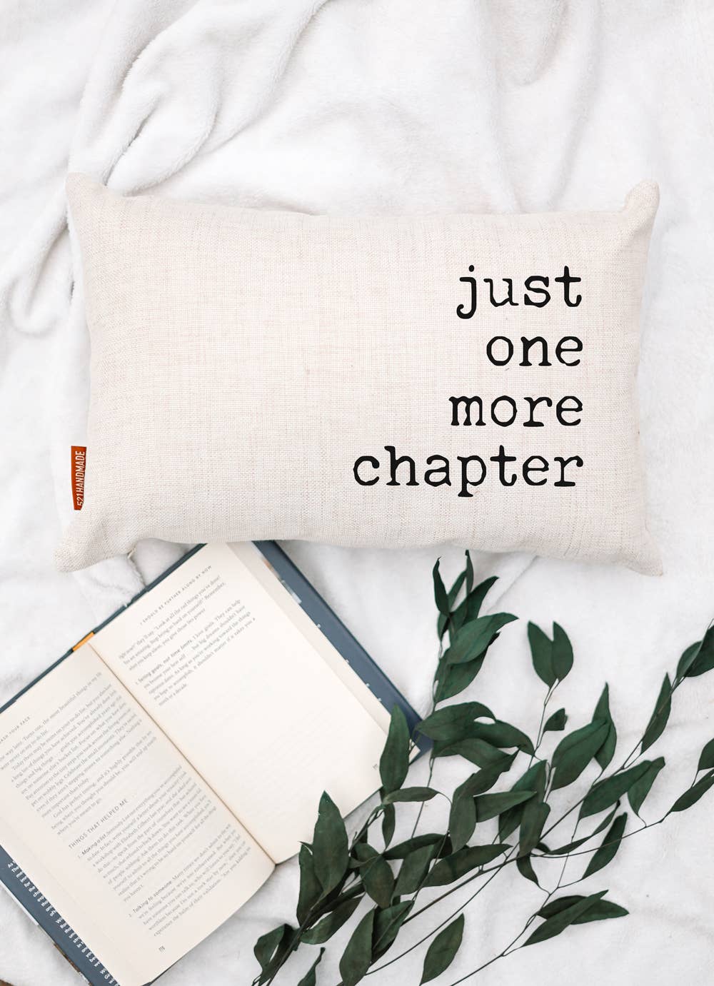 Just One More Chapter Pillow, Book Pillow, Reading Gift