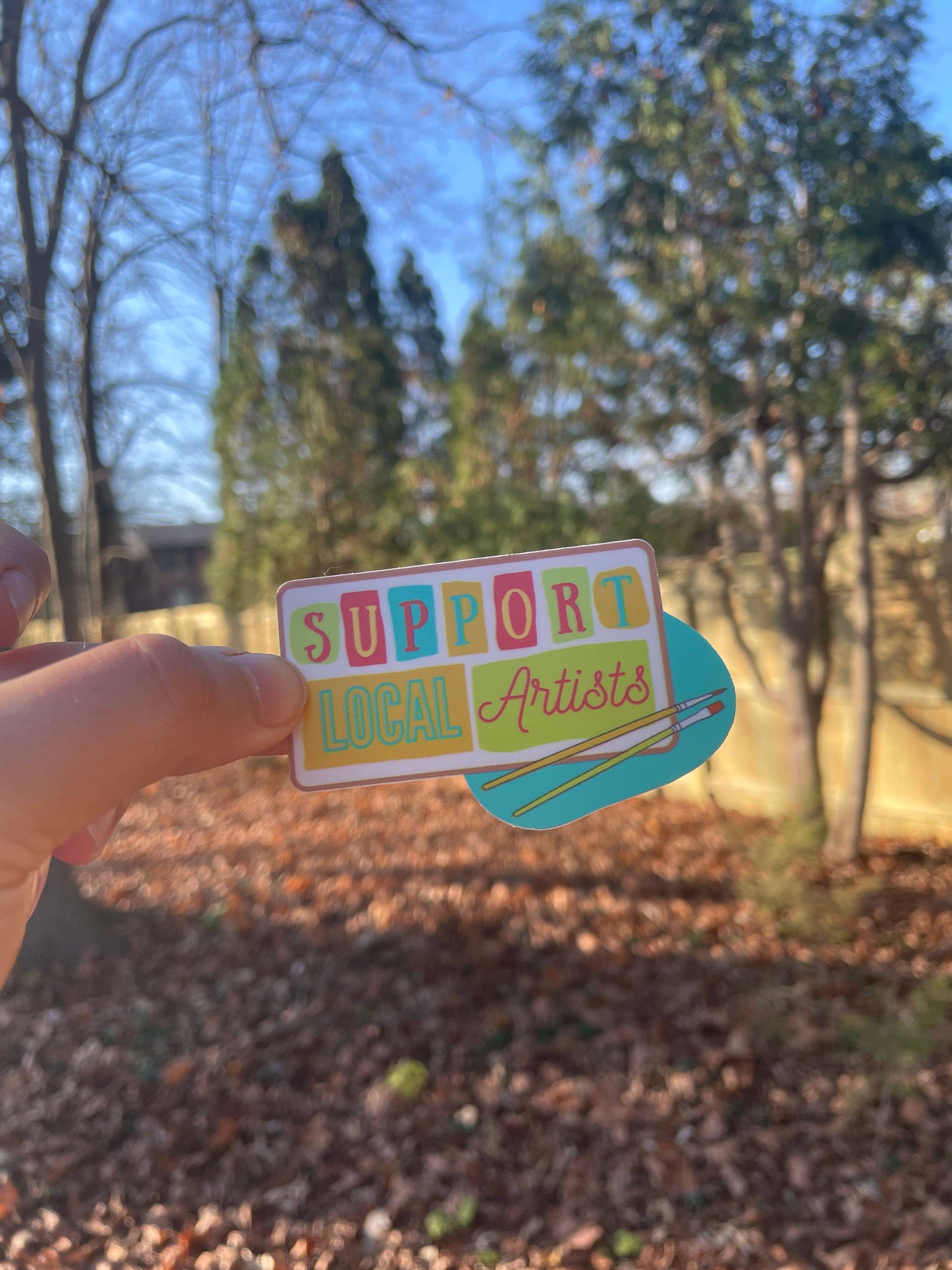Support Local Artists Sticker Teal