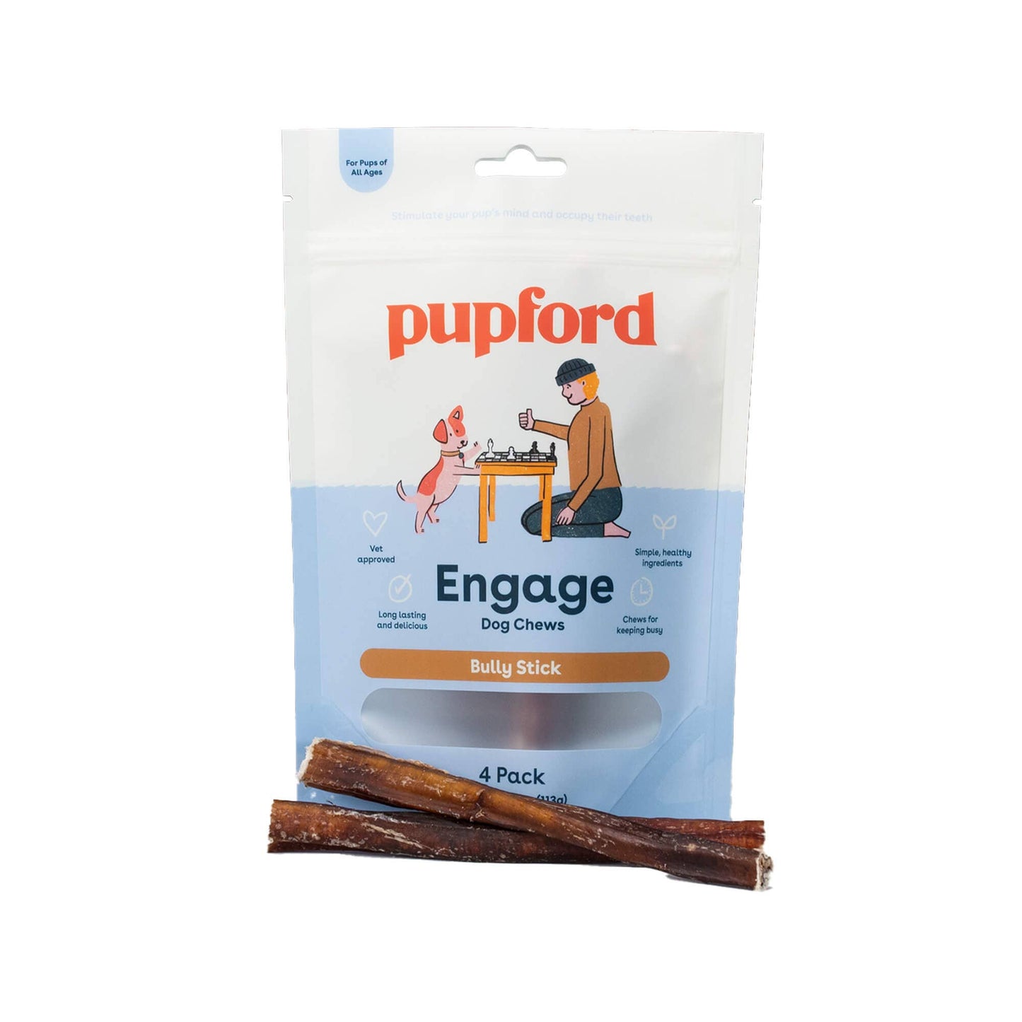 Bully Stick Dog Chew 4 Pack