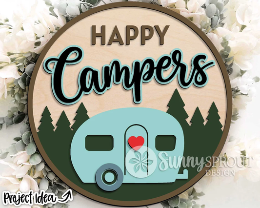 Happy Campers Retro Door Hanger DiY