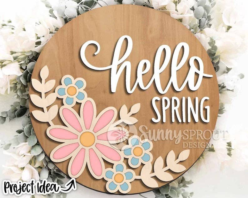 Hello Spring Floral Door Hanger | Paint Kit