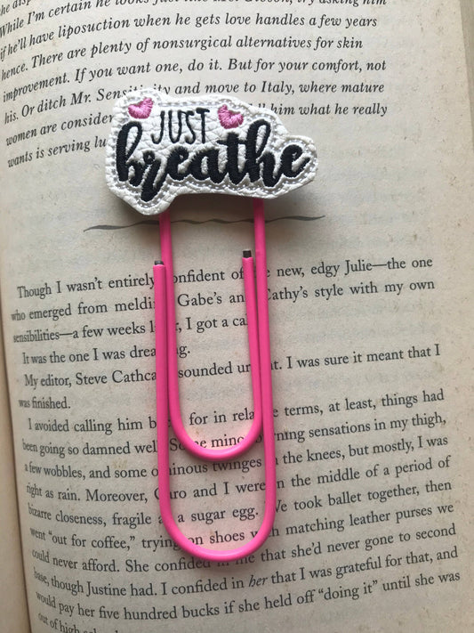 Big paper clip book marks - Just Breathe