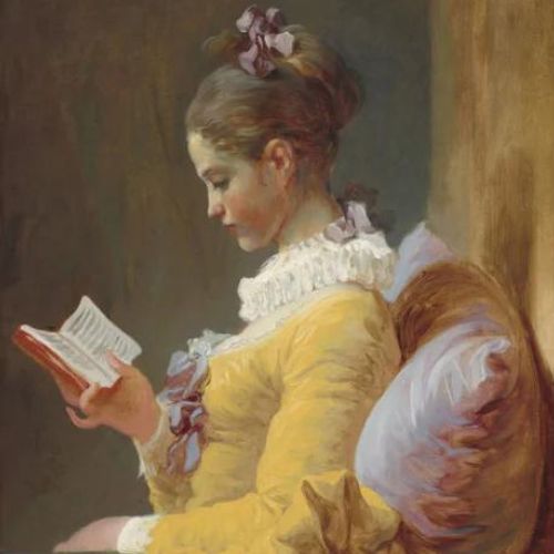 Young Girl Reading Mint Decoupage Paper