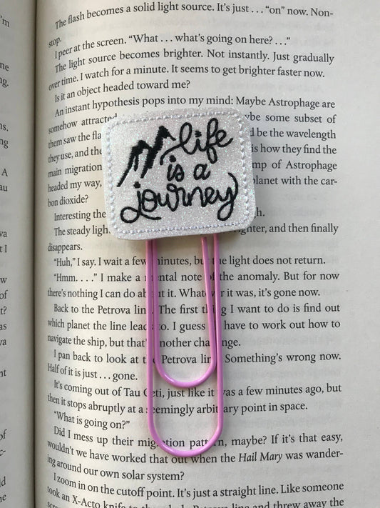 Big paper clip book marks - Life is a Journey