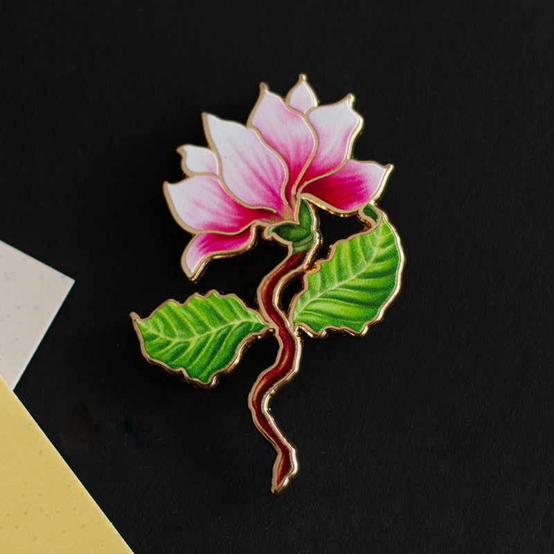 Magnolia (Pink) Floral Enamel Pin